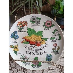 Canada Floral Emblems Souvenir  Plate Vintage 8" Royal Winton England